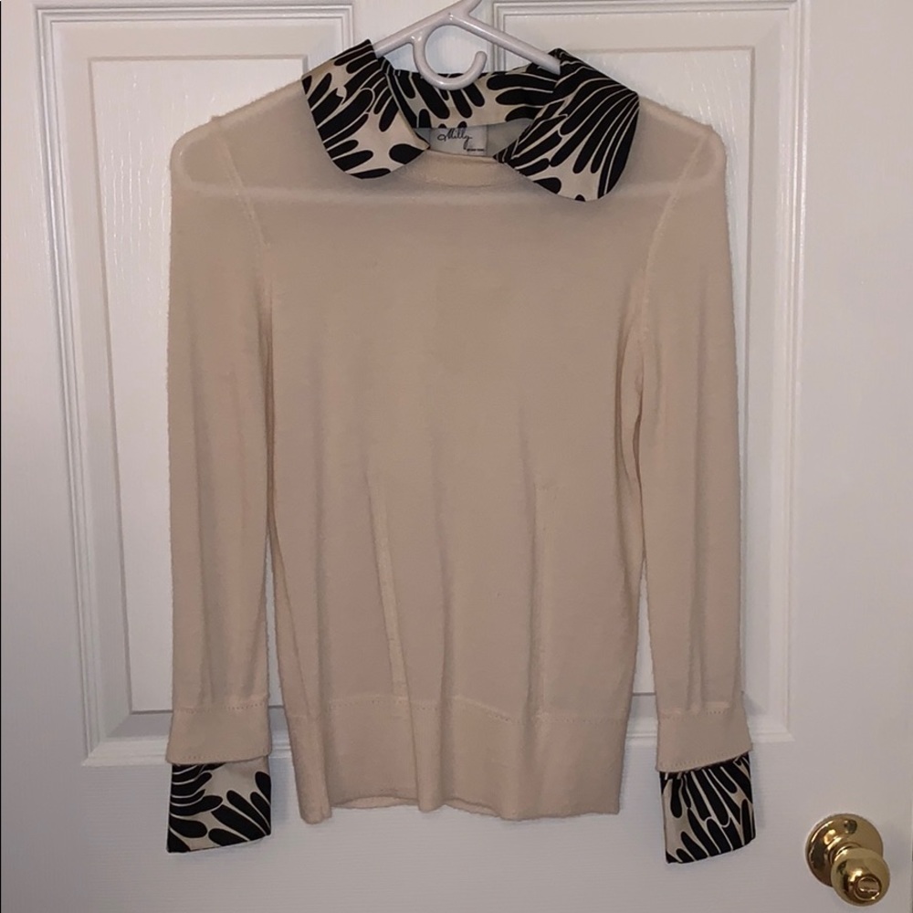Milly 100% Cashmere - White and Black Sweater